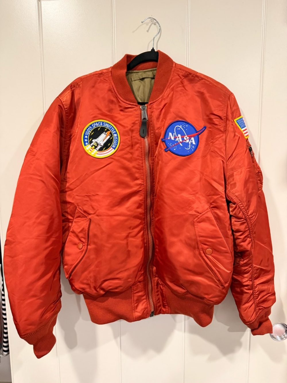 NASA Alpha Industries Red Bomber Jacket